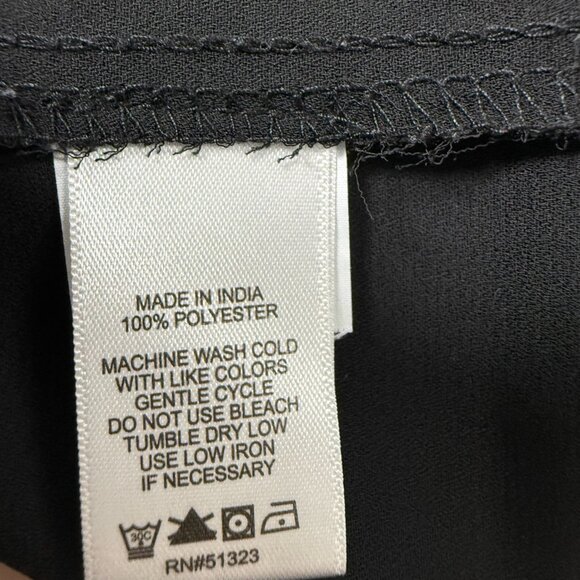 Floral Smocked High Neck Long Sleeve Womens‎ Blouse XS Black With Pink Flowers - Picture 5 of 8